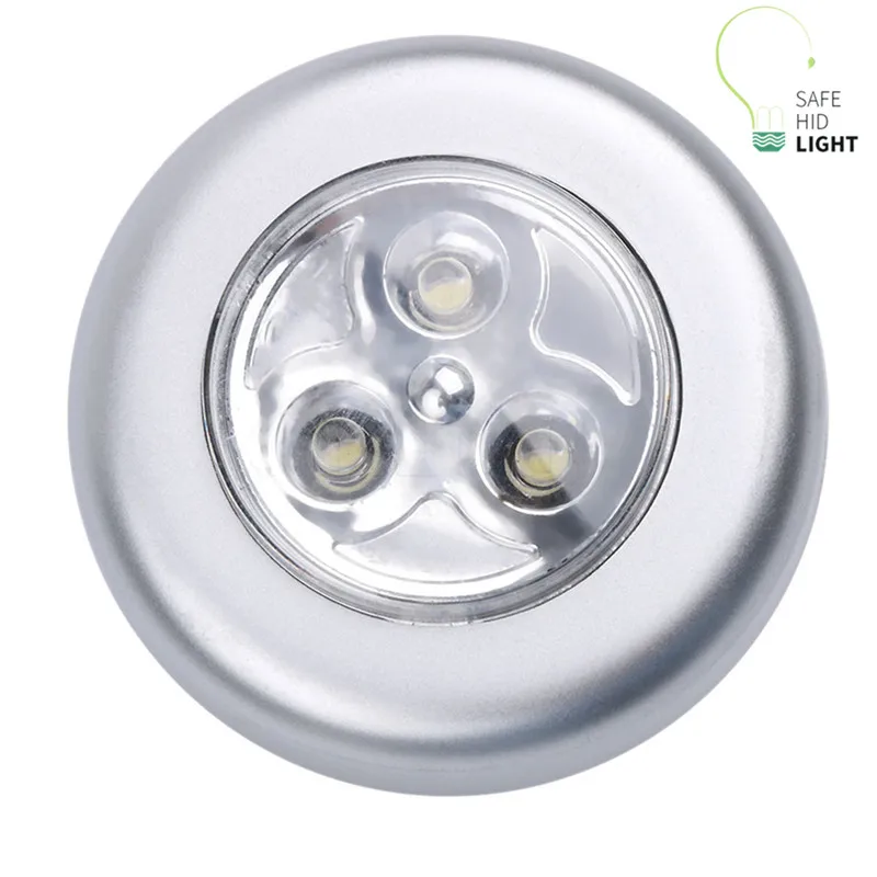 

NEW SAFE Touch Light Wardrobe Touch Light LED Kitchen Cabinet Closet Lamp 3LED light click light Wall sticker LEDSticking table
