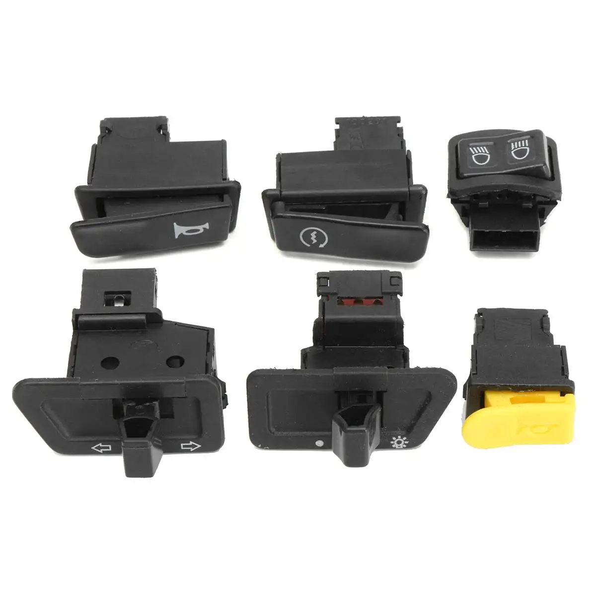 6pcs Motorcycle Head Light Horn Dimmer Turn Singal Starter Switches Button For Gy6 50cc 125cc 150cc Moped Scooter | Автомобили и
