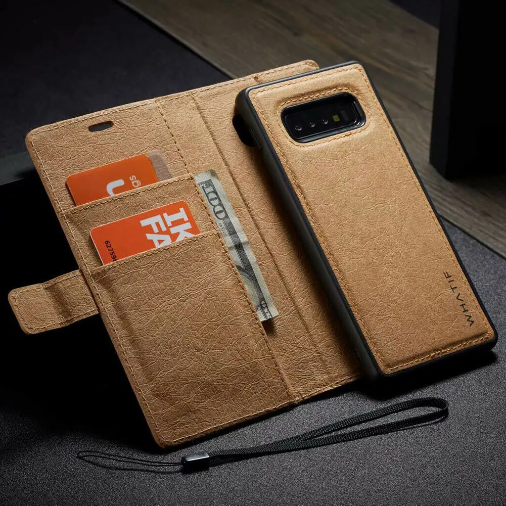 Для Samsung Galaxy S10 S9 S8 + Plus S10e Note 10 9 8 съемный магнитный флип чехол из искусственной