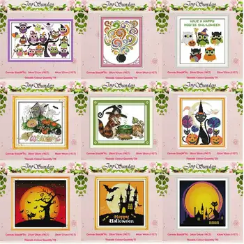 

Halloween painting counted Cross Stitch 11CT 14CT Cross Stitch Set Wholesale DIY Cartoon Cross-stitch Kit Embroidery Needlework