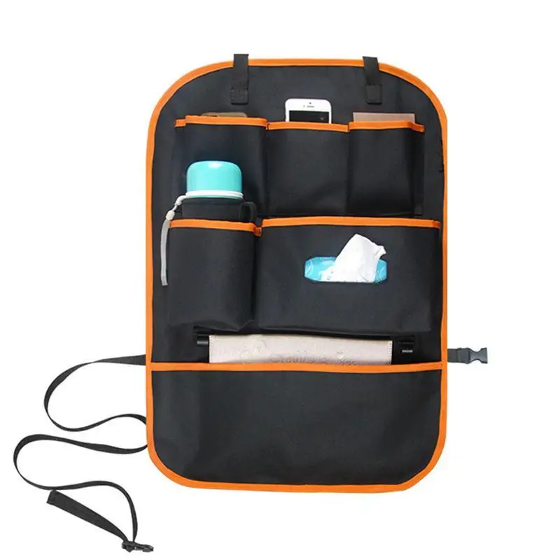 

Car Back Seat Organizer Multi-Pocket Multipurpose Use Travel Storage Bag Tablet Wipes Pocket Magazine Storage