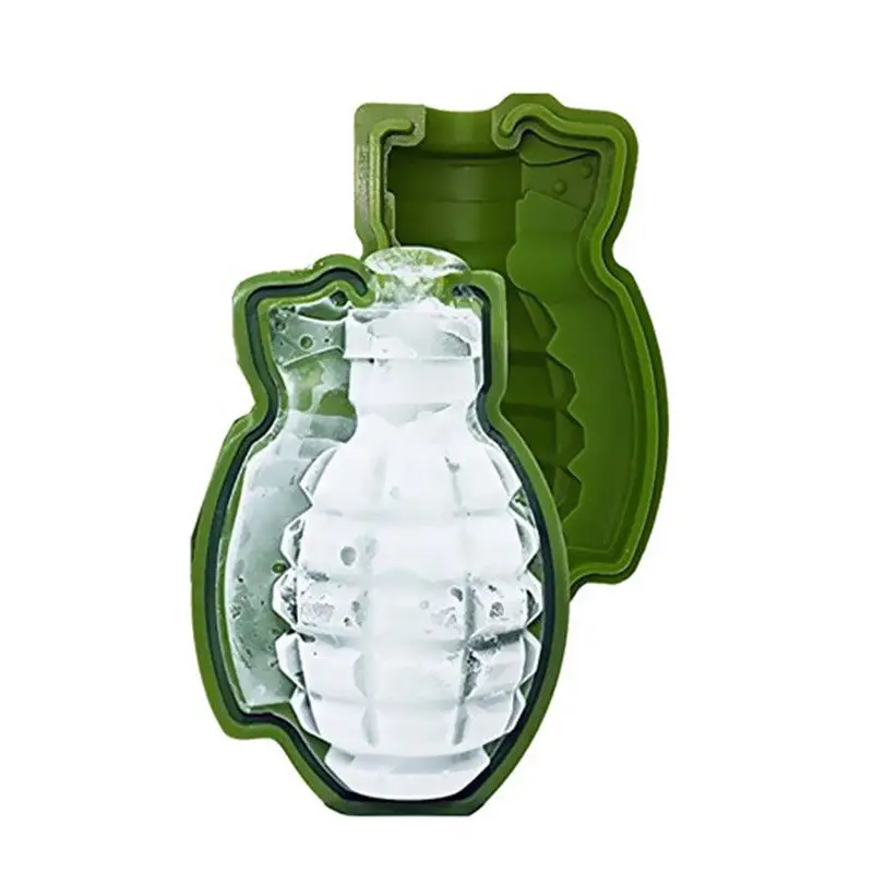 1pcs 3D Ice Buckets Cube Mold Grenade Shape Ice Cream Maker Bar Drinks Whiskey Wine Ice Maker Silicone Kitchen Tool