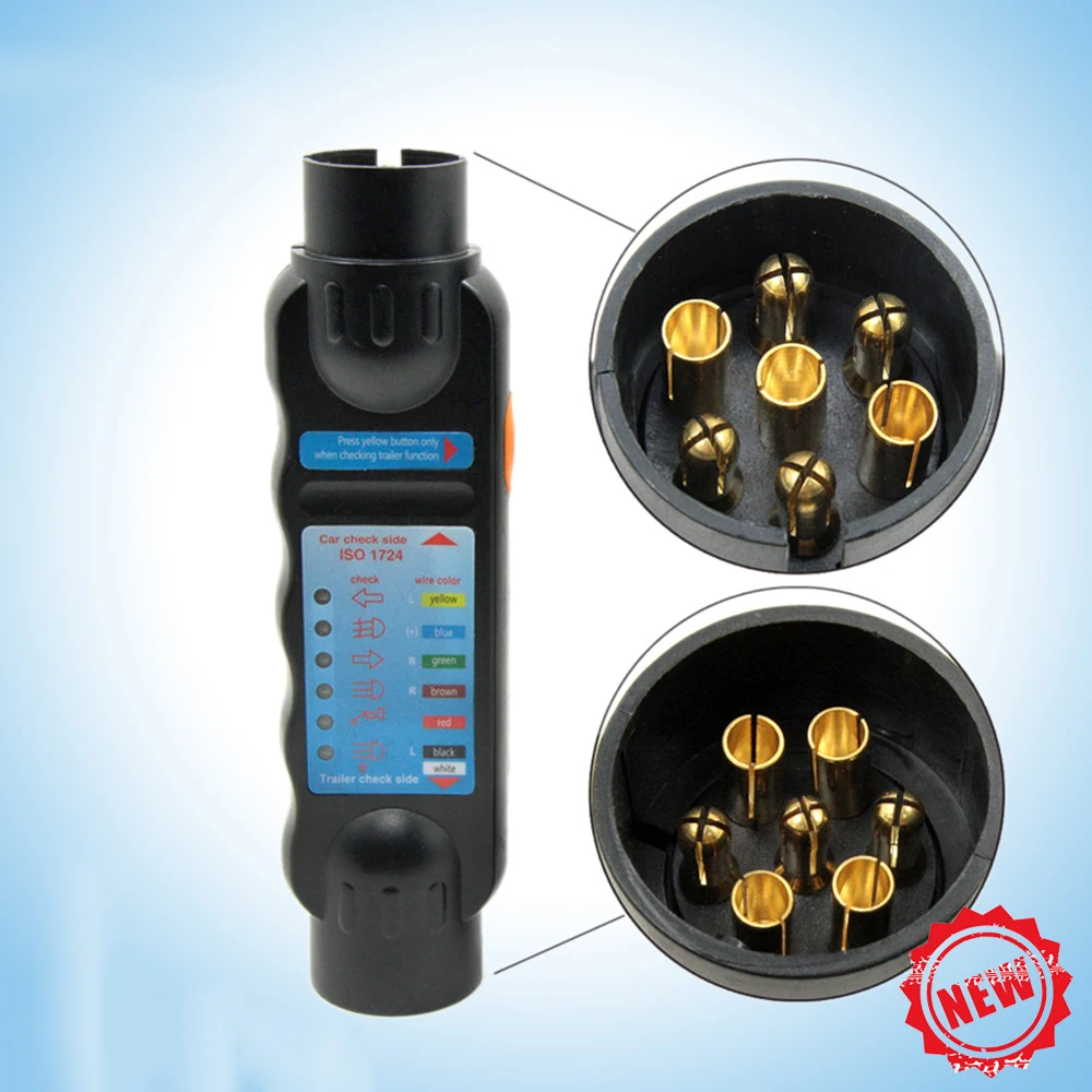 12V 7 Pins автомобильный Грузовик Трейлер розетка тестовый er проводка световой