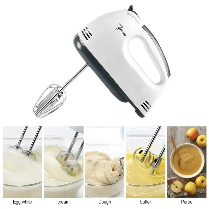 

Handheld Electric Food Mixer Batter Beater Eggs Blender Stirred Whisk Cream Cake Baking Agitator 7 Speeds Automatic Cooking Tool