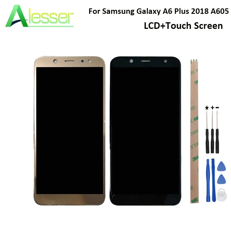 

Alesser For Samsung Galaxy A6 Plus 2018 A605 LCD Display And Touch Screen Screen Digitizer Adjust Brightness +Tools And Adhesive