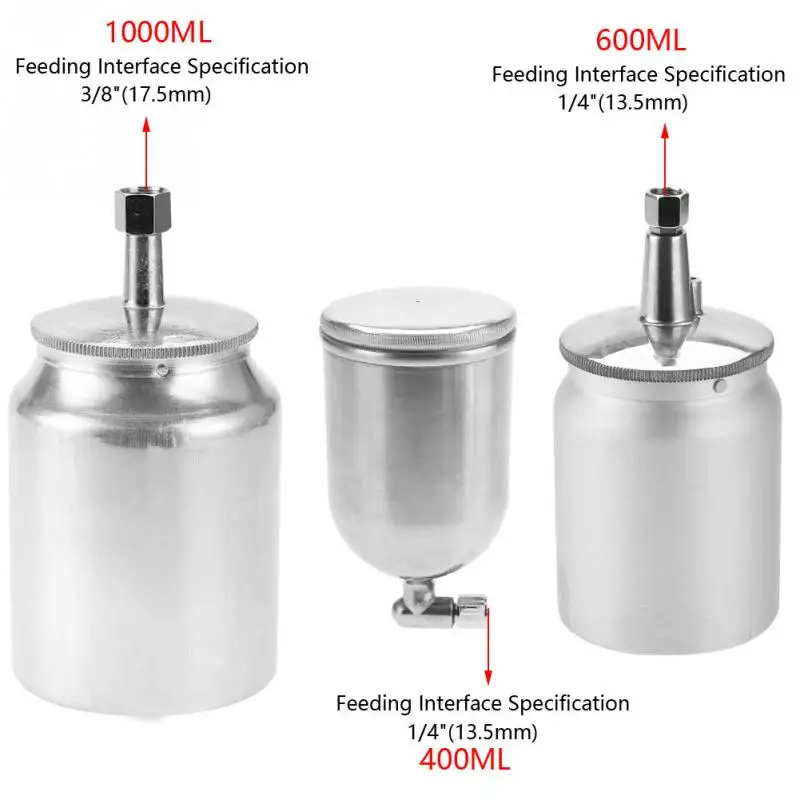 400/600/1000 мл Краски контейнер пневматический распылительный пистолет аксессуар металлический Спрей горшок