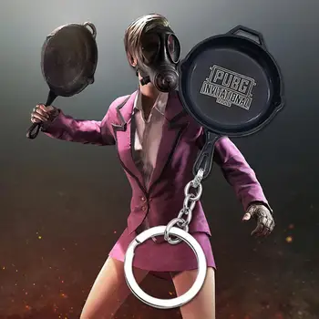 

Game PUBG Prop Level 3 Pan Shape Keychain Hanging Accessary Key Ring Playerunknown's Battlegrounds Cosplay Costumes Key Chain
