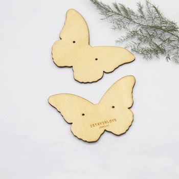 

Laser Cut Wooden Butterfly Earring Cards Stud Earrings Displays Your Logo Holder Stand Jewelry Packaging Tags WTG09