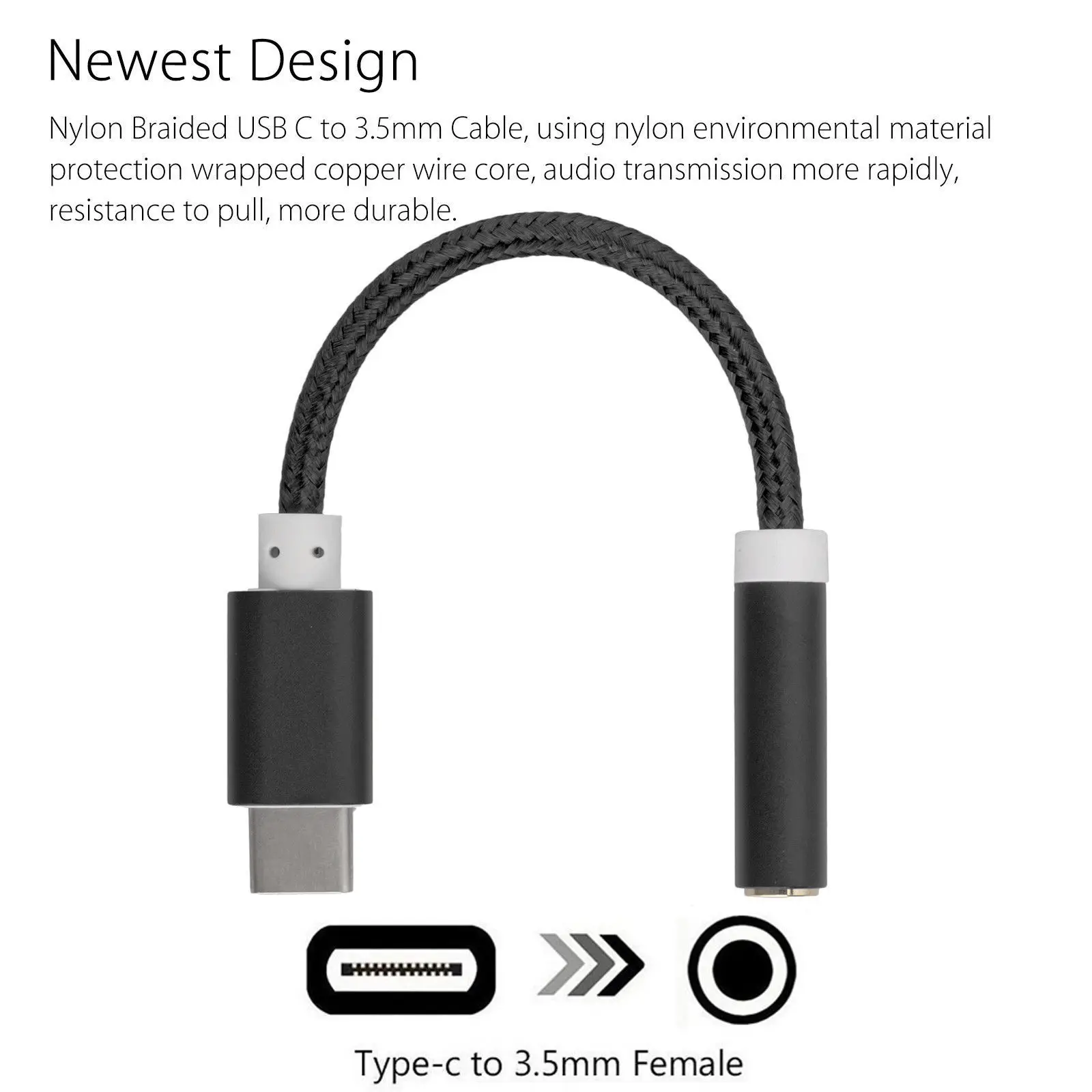 

Type-C to 3.5 mm AUX Female Headphone Jack Adapter Audio Adapter For HUAWEI Xiaomi phones Headphone Earphones Charging Cable