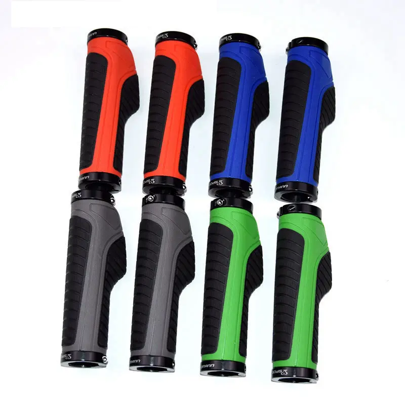 

Brand New 5 colors SPOMANN alloy+TPR bicycle handlebar locked grip bike handlebar end plugs MTB bike light parts Free shipping