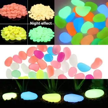 

50/100pcs Luminous Stones Pebbles Garden Pebbles Glow Stones Rocks for Walkways Garden Aquariums Fish Tank Crafts Decor