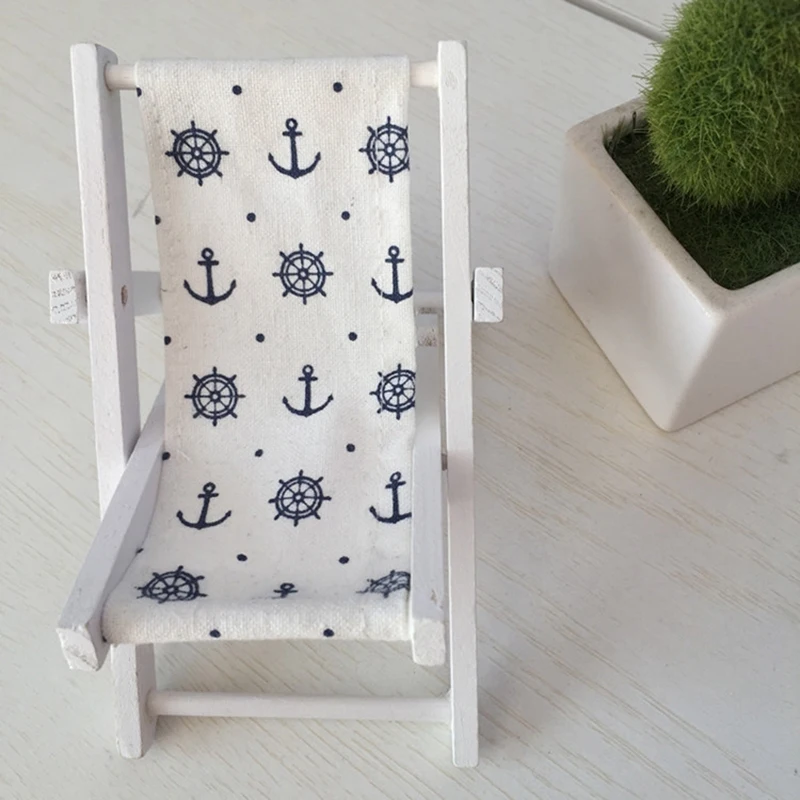Mini Beach Chair Pattern Fold Wooden Chair Craft Decor Party Gift Furniture Dollhouse Accessories Mini Beach Chair Pattern Fold Wooden Chair Craft Decor Party Gift Furniture Dollhouse Accessories
