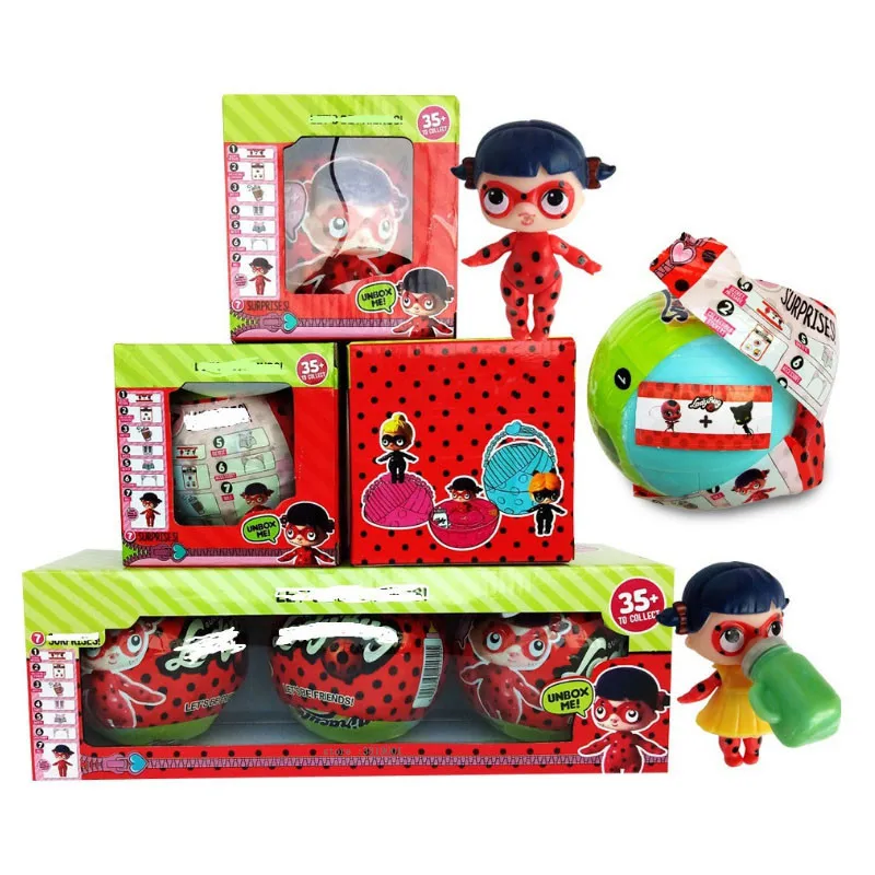 

Girl Birthday Gift NEW Cartoon Ladybug Hatching Egg Miraculous Change for LOL for Surprise Doll Ball Action Figures Toy Anime
