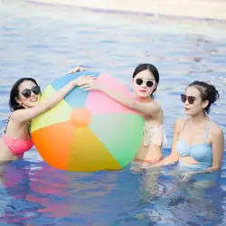 Горячая 80 см Радуга-цвет надувной пляжный мяч дети цвет ful Радуга надувной шарик игрушка бассейн Пляж Игровые шары