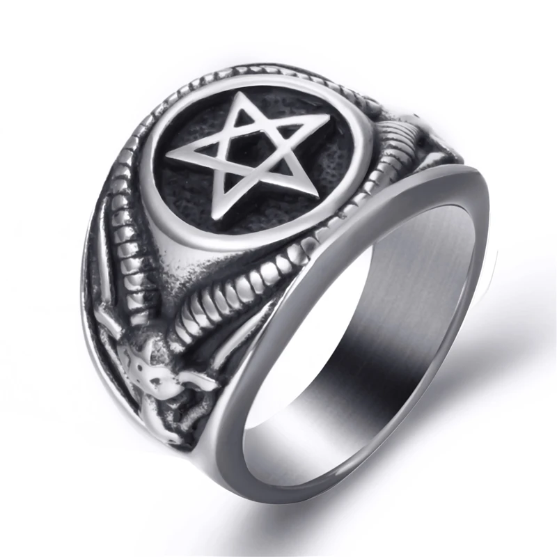 9 11 10 Elfasio Leviathan Cross Sulfur Satanic Devil Lucifer Ring Symbol Men Stainless Steel Rings Vintage Jewelry Size 8 13 12 
