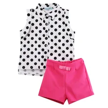 Pudcoco Baby Girl Summer Clothes Polka Dot Sleeveless Blouse Shirt and Pink Shorts 1-6 Years цена Pudcoco Baby Girl Summer Clothes Polka Dot Sleeveless Blouse Shirt and Pink Shorts 1-6 Years цены онлайн