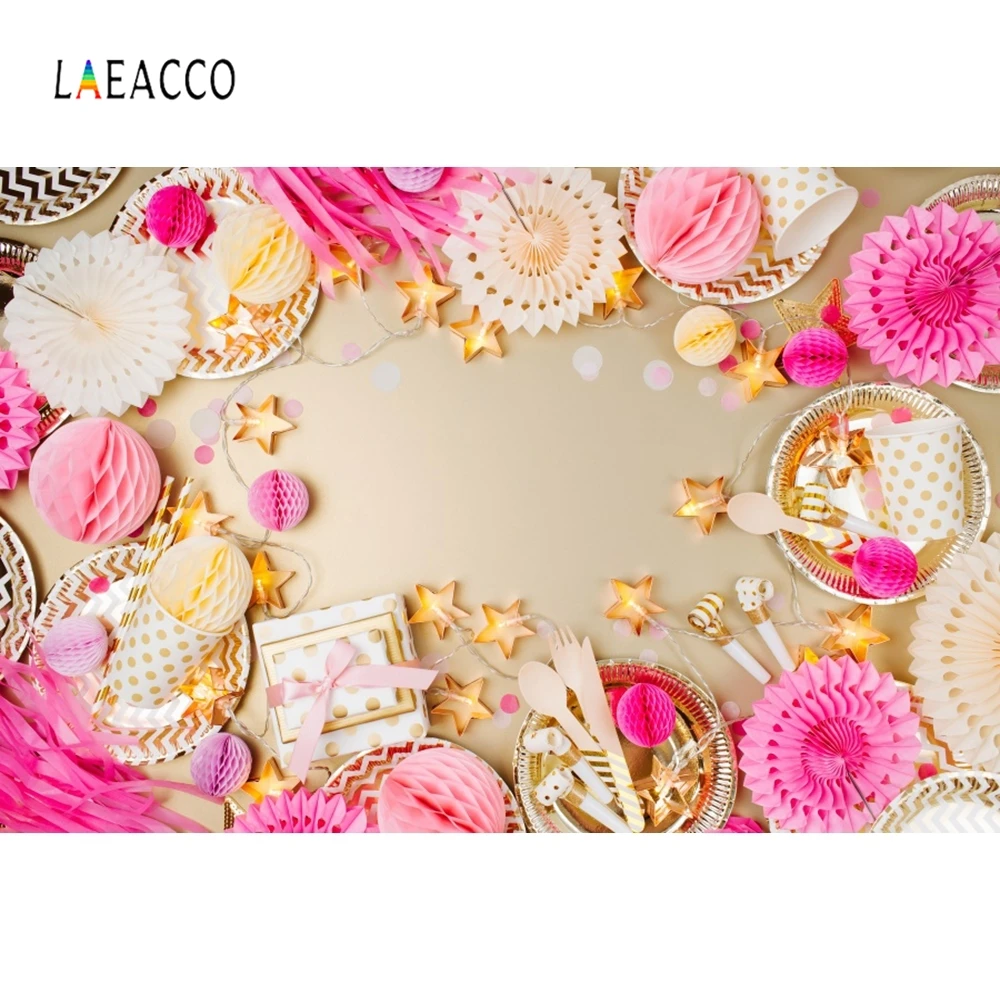 

Laeacco Paper lantern Backdrop Baby Girl Party Photography Backgrounds Customized Photographic Backdrops For Photo Studio