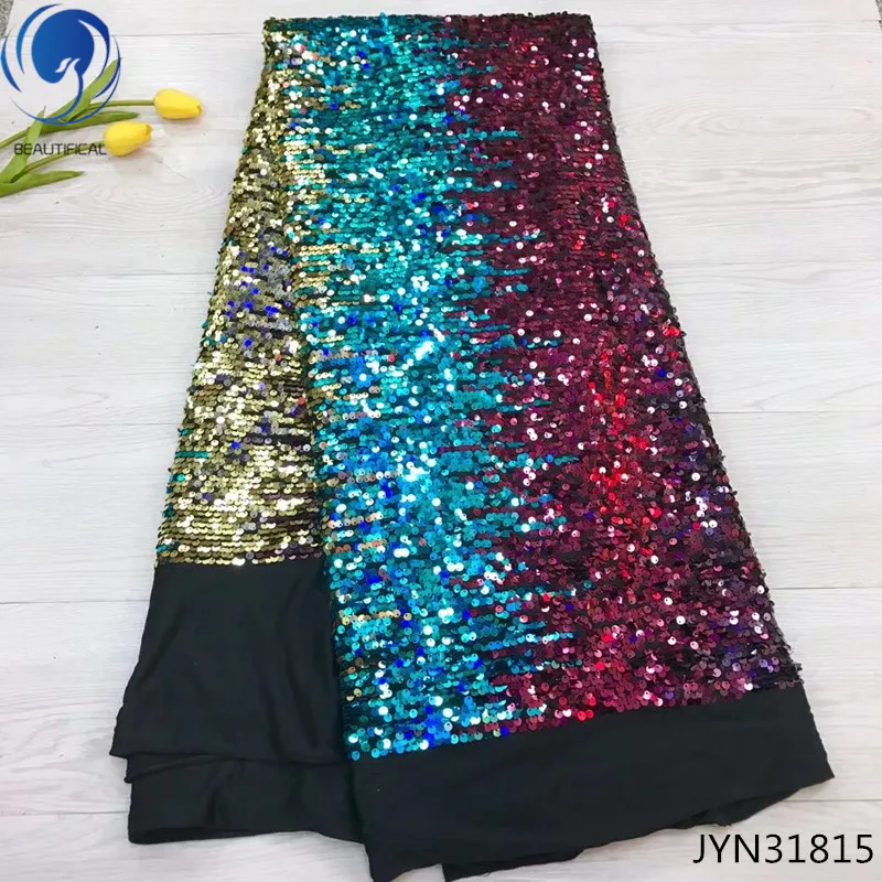 

BEAUTIFICAL sequin lace fabrics african lace fabrics french tulle lace with sequins for wedding dress 5yards/lot JYN318