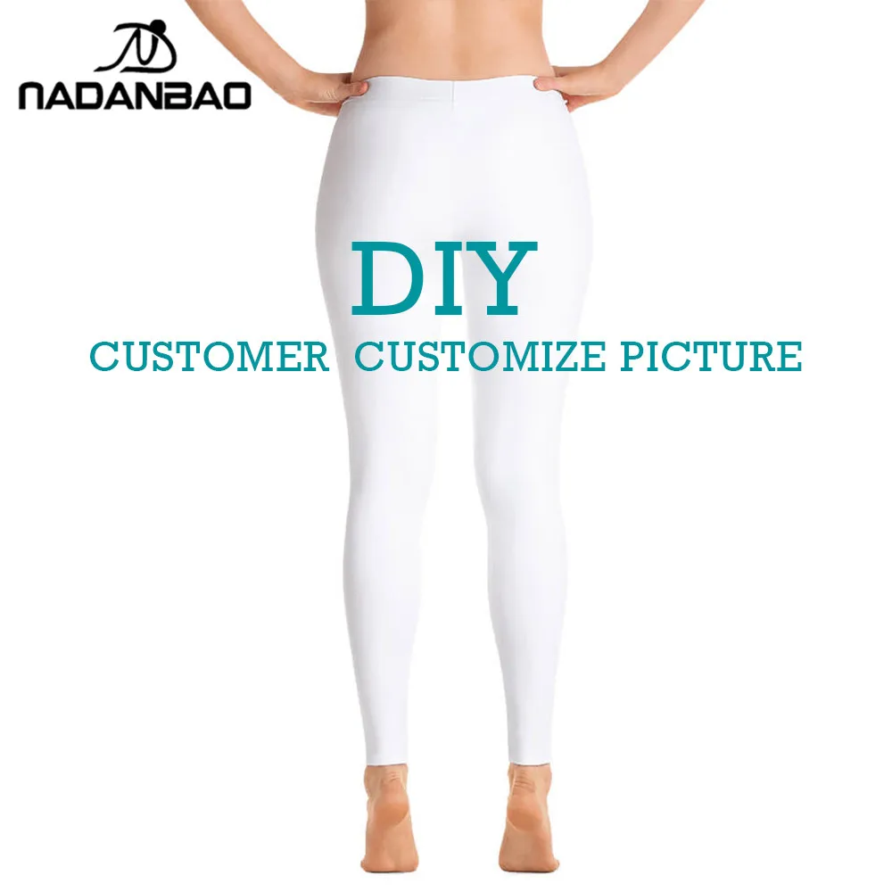 Cena DIY legginsy damskie 3D druk cyfrowy leginsy dostosuj Fitness leggin trening plus rozmiar