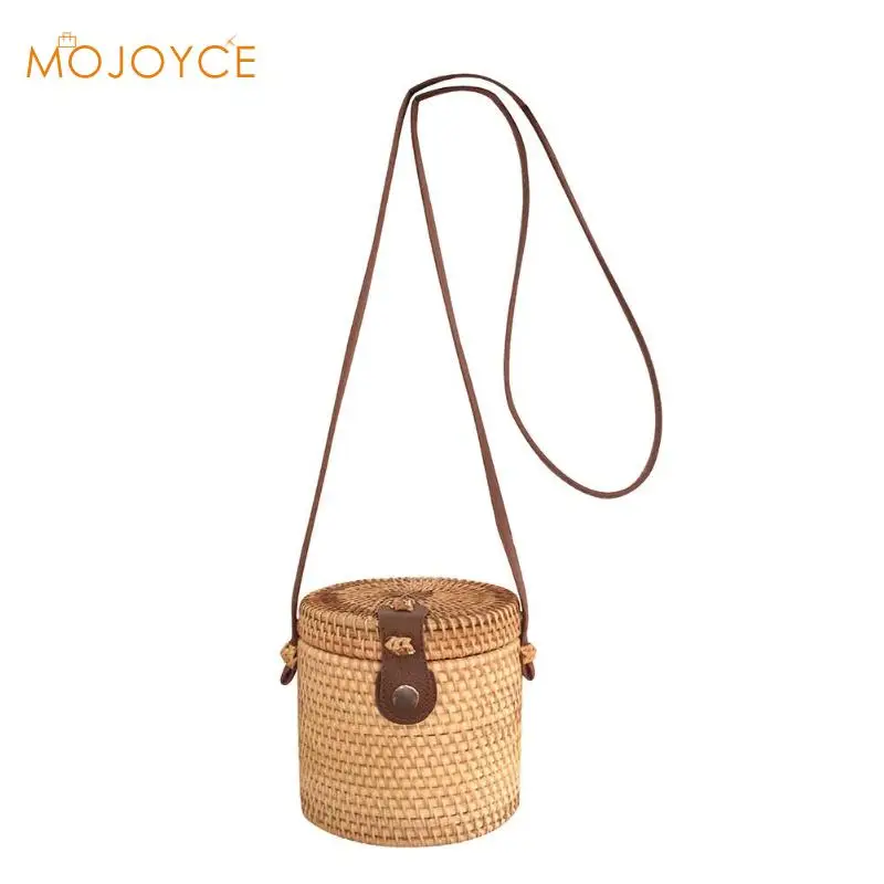 

Embroidered Round Straw Woven Women INS Popular Female Summer Mini Handbag Shoulder Messenger Handmade Knitted Crossbody 2019