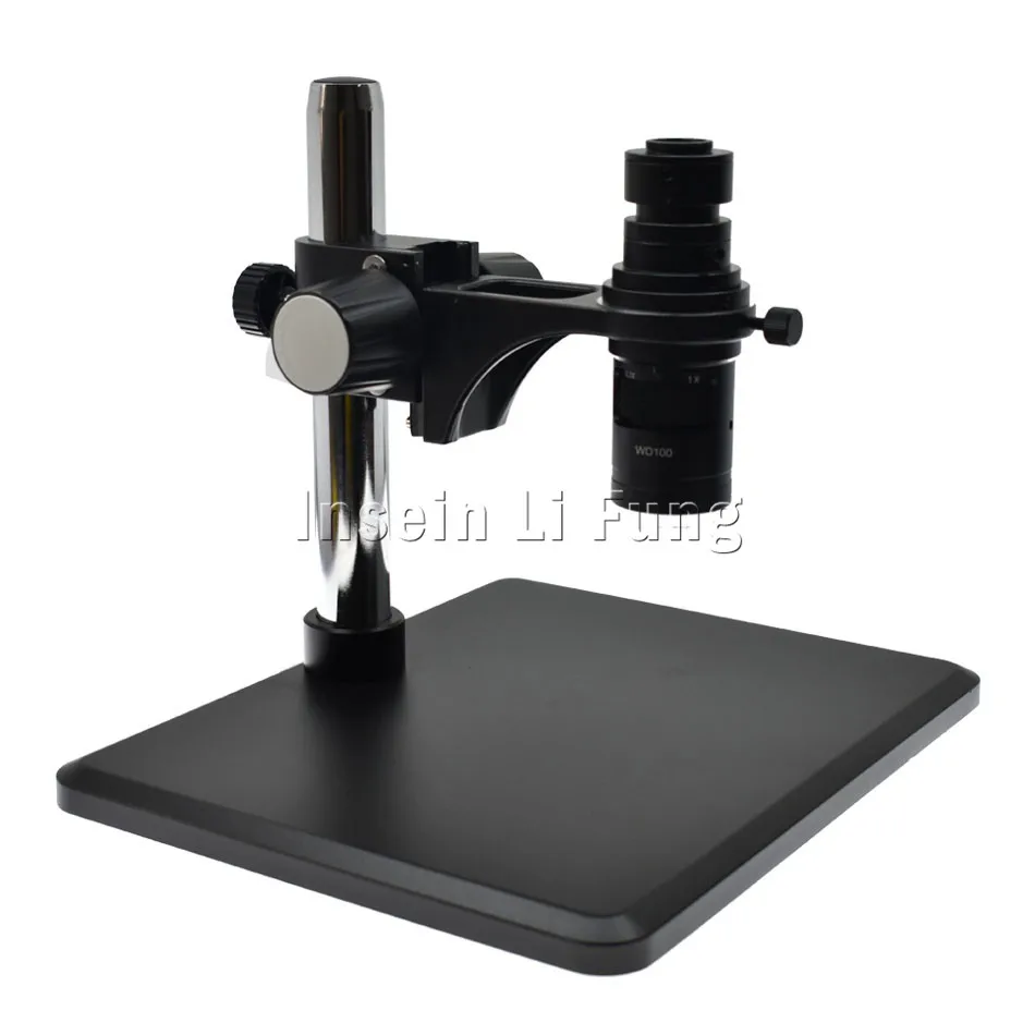 

Industrial Video Monocular Microscope Camera Lens Holder Test Bench+10X-200X Zoom C-mount Lens Working Distance 100mm-150mm