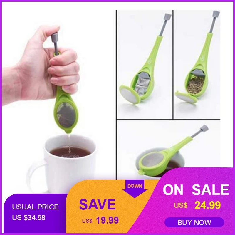 

Reusable Loose Tea Infuser Bag Tea Coffee Strainer Measure Swirl Steep Stirp Press Built-in Plunger Healthy Flavor Teaware