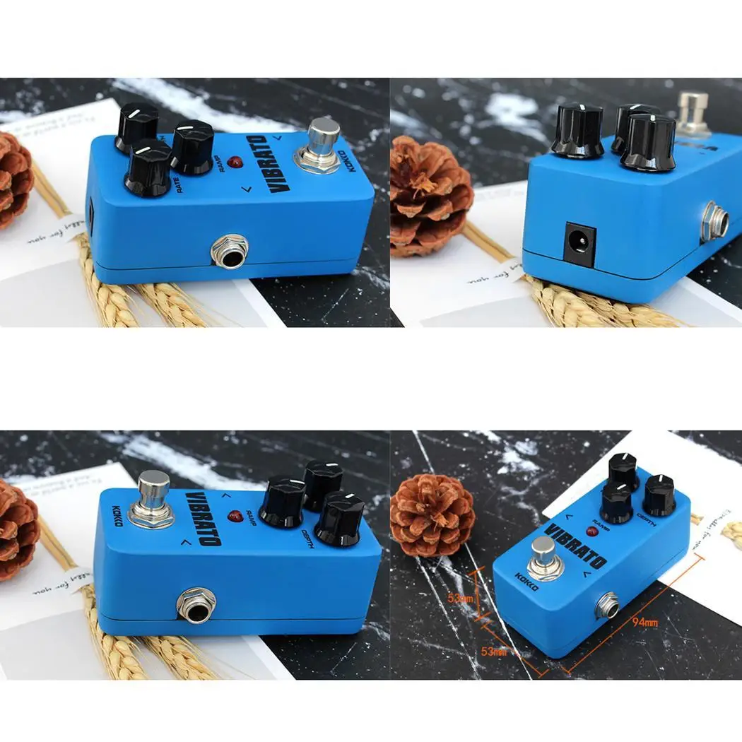 KOKKO FVB2 портативная Мини электрическая гитара Vibrato синий эффект педаль аксессуары