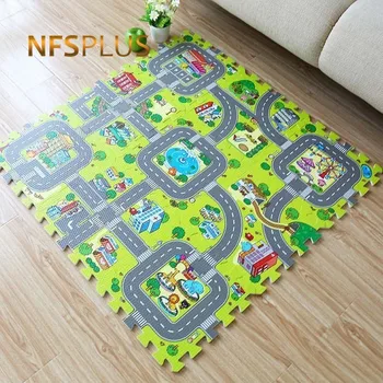 

9 Pieces/Set Baby Play Carpet PE Foam Magic Puzzle Jigsaw Floor Mat Carpet Kids Area Rug for Living Room Bedroom for Children