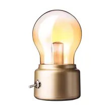 Nuevo aluminio lámpara de mesa Retro Loft escritorio Edison bombilla Vintage bombilla led USB noche luces batería recargable lámpara de mesa de cristal