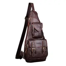 Кожаная сумка через плечо, поясная сумка для мужчин, Повседневная дорожная сумка, нагрудная сумка, мужские сумки через плечо, дизайнерская мужская сумка на груди с USB