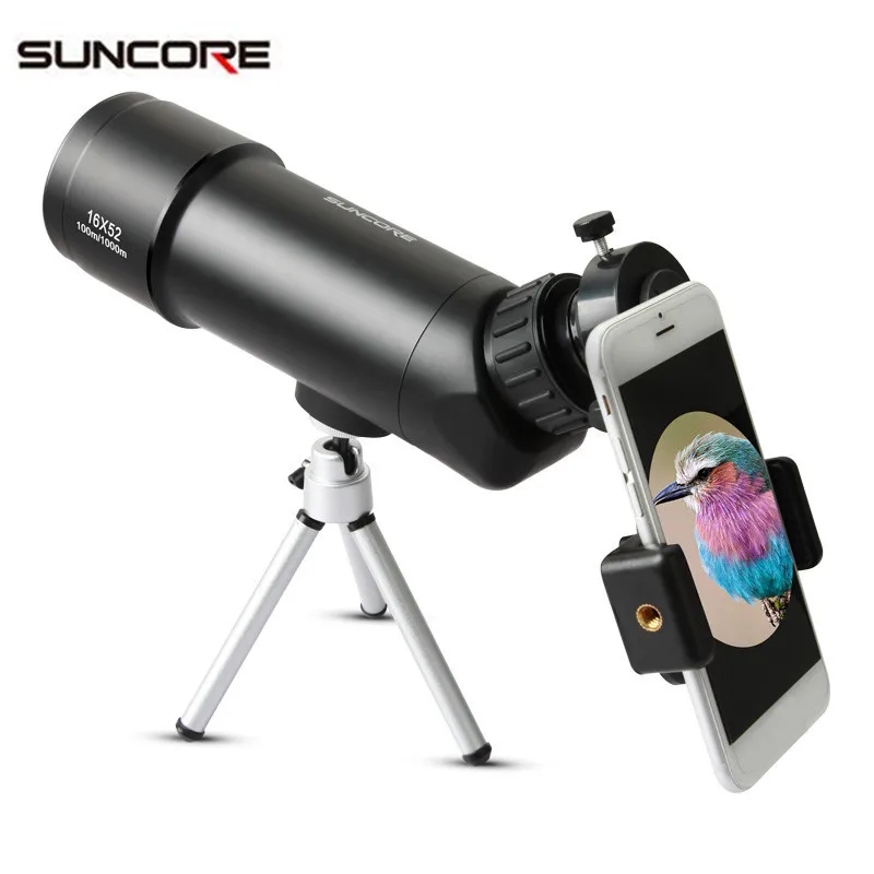 SUNCORE 16x52 Waterproof Monocular HD Optical Lens Bird Watching Telescope Spotting Scope for Outdoor Traveling Hunting Camping SUNCORE 16x52 Waterproof Monocular HD Optical Lens Bird Watching Telescope Spotting Scope for Outdoor Traveling Hunting Camping