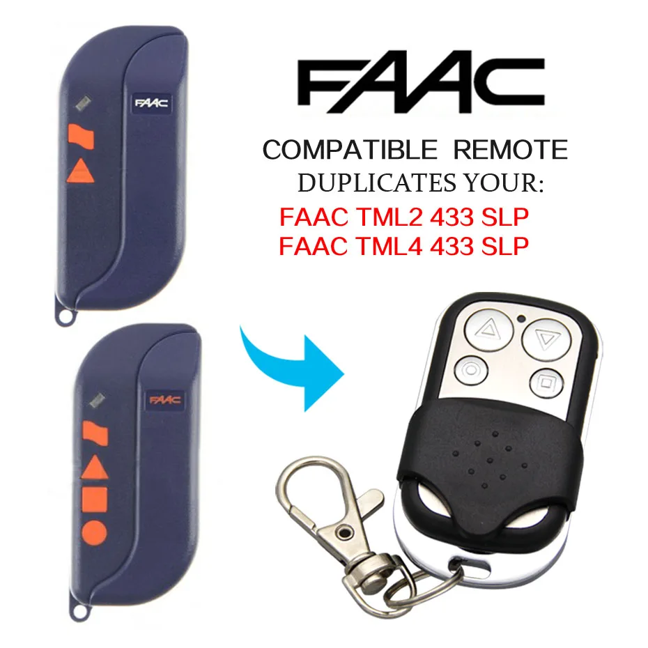 

FAAC TML2 TML4 433 SLP door remote control 433,92MHz Fixed code FAAC remote control 433 MHz