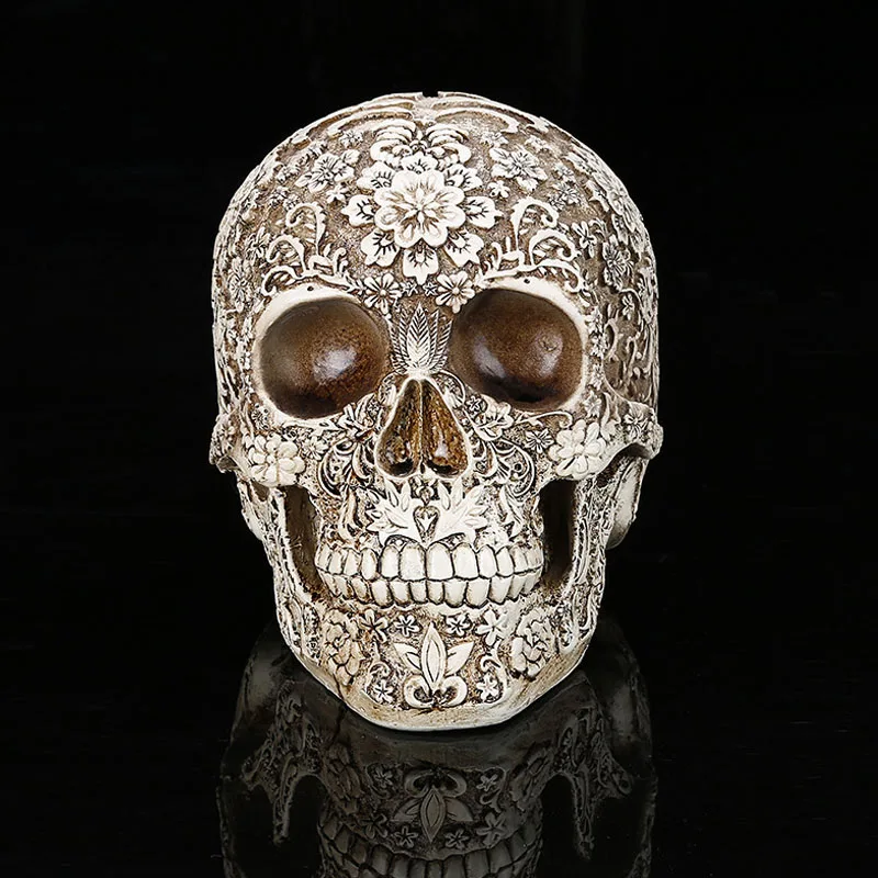 

Plum print Human Skull mould Home Decor Carving Statue Medical research Model Halloween Party Ornaments Garden Sculptures 1pcs