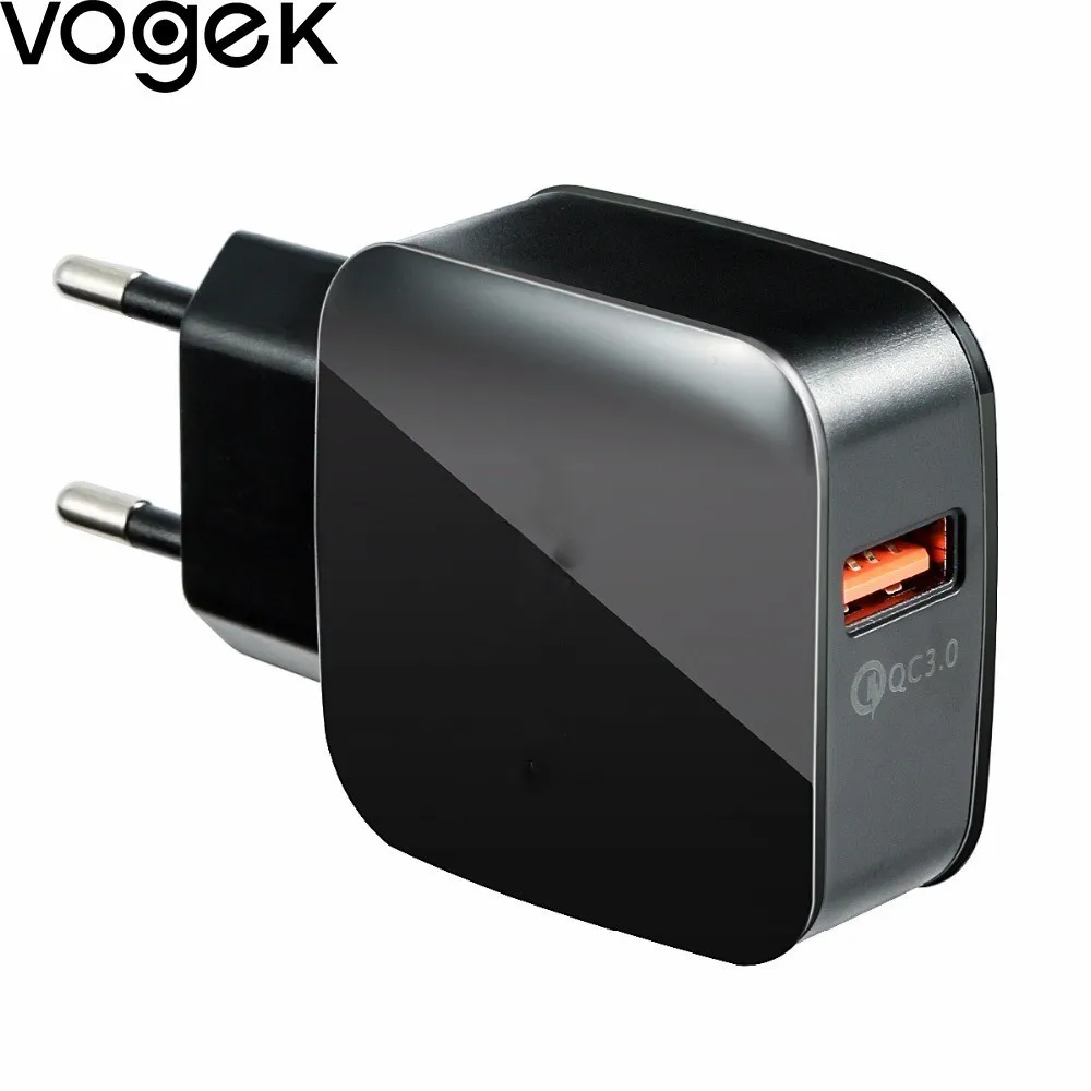 Vogek USB зарядное устройство адаптер Быстрая зарядка QC 3,0 зарядное устройство для телефона для iPhone samsung Glaxy S9 настенное зарядное устройство адаптер ЕС зарядное устройство для путешествий