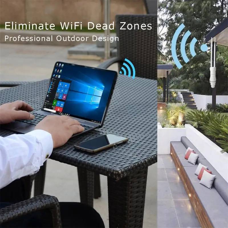 Al aire libre a prueba de intemperie CPE/Wifi extensor/punto de acceso/Router/WISP de alta potencia Dual antena WIFI Router pasiva POE 2,4 GHz, 5 GHz - 4