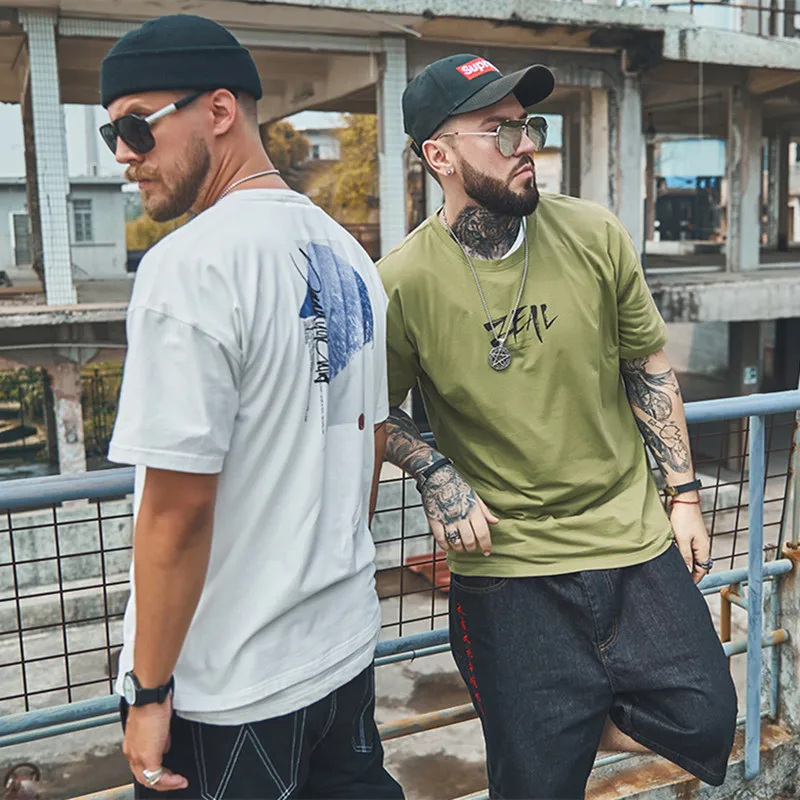 

Tide brand large size men's clothing short sleeve plus t-shirt loose casual shirt chinese style cotton men's t shirt