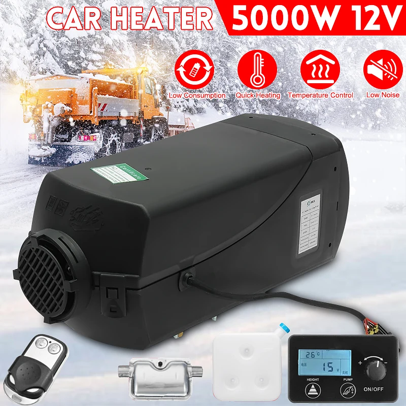 

5000W Air diesels Heater 5KW 12V Car Heater For Trucks Motor-Homes Boats Bus +LCD Monitor Knob Switch +Remote Control + Silencer