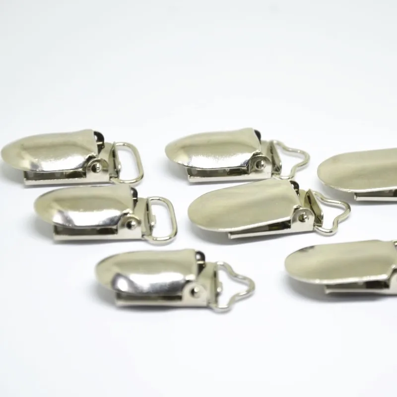 

15 mm Metal Paci Pacifier Suspender Clips Holders for Craft Project Baby Strap Chain Hooks 50PCS/LOT