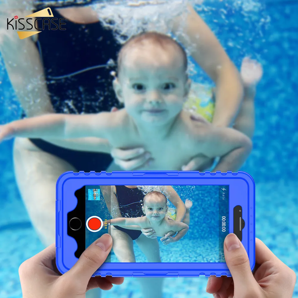 KISSCASE водонепроницаемый ударопрочный чехол для iPhone 6 6s 7 8 Plus Чехлы плавания
