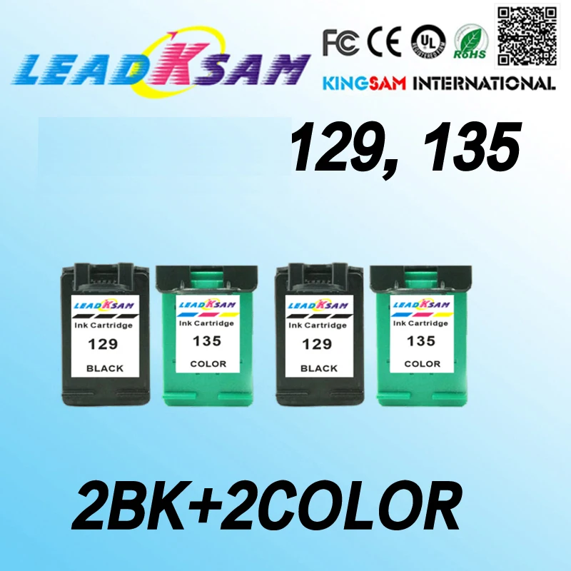 

2set/4pcs printer ink cartridge compatible for hp129 hp135 for 129 135 C4110 C4140 C4150 C4170 C4183 C4188 C4190 C4193