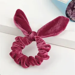 1 шт. мягкий бархат бантом Банни уши Scrunchie эластичные волосы резинкой для женщин шнурок для волос для девочек кольцо интимные аксессуары