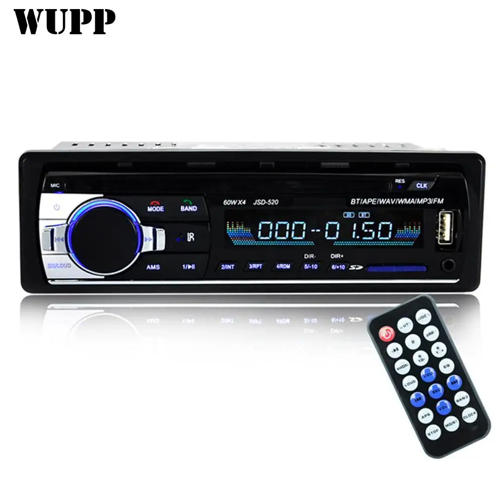 

Car Radio Bluetooth Jsd - 520 In-dash 1 Din 12v Autoradio Tuner Audio Stereo Fm Mp3 Players Usb/sd Mmc Usb Charger Iso 12 Pin
