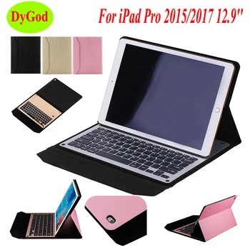 

DyGod Wireless Bluetooth Keyboard Case For iPad Pro 2015 2017 12.9'' Tablet Protective Ultra-thin Aluminum Alloy Leather Cover