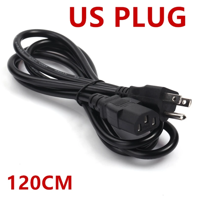 Universal 3-Prong 4-Standards AC Power Supply Adapter Cord - 1.2m Durable Charging Cable