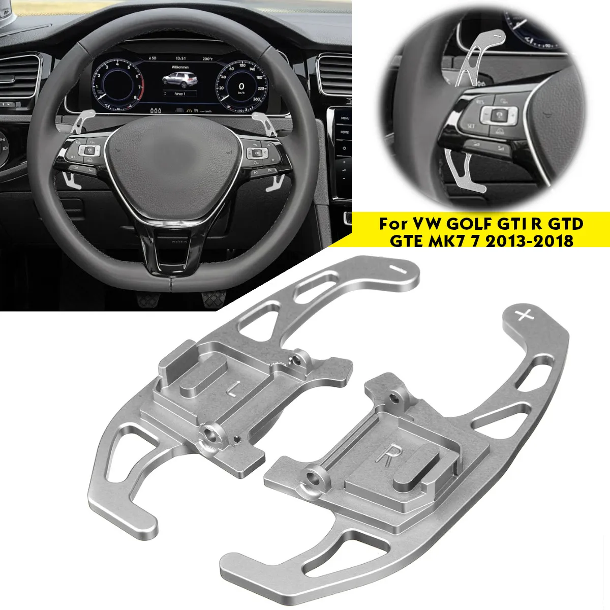 

Car Steering Wheel Shift Paddle Shift Plate For Volkswagen For VW GOLF GTI GTE 7 MK7 2014 2015 2016 2017 2018