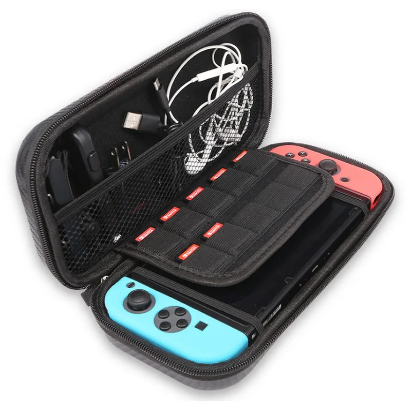 Чехол для Nintendo Switch Carbon Fiber Hard Shell переносная сумка путешествий (черный)|Сумки
