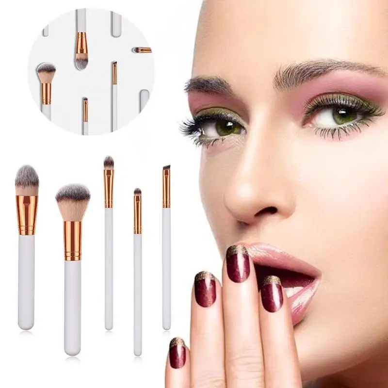 

5/6pcs Makeup Brushes Set Powder Foundation Eyeshadow Make Up Brushes Cosmetics Soft Synthetic Hair Simple White