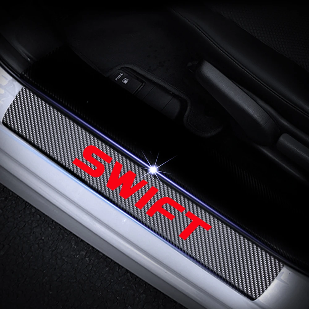 Накладка на порог автомобиля для Suzuki Swift Welcome Pedal Protector из углеродного волокна