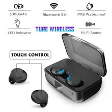Bluetooth 5,0 Ture беспроводные наушники мини TWS наушники беспроводные Близнецы стерео IPX8 спортивная Гарнитура для плавания 3000 мАч зарядная коробка