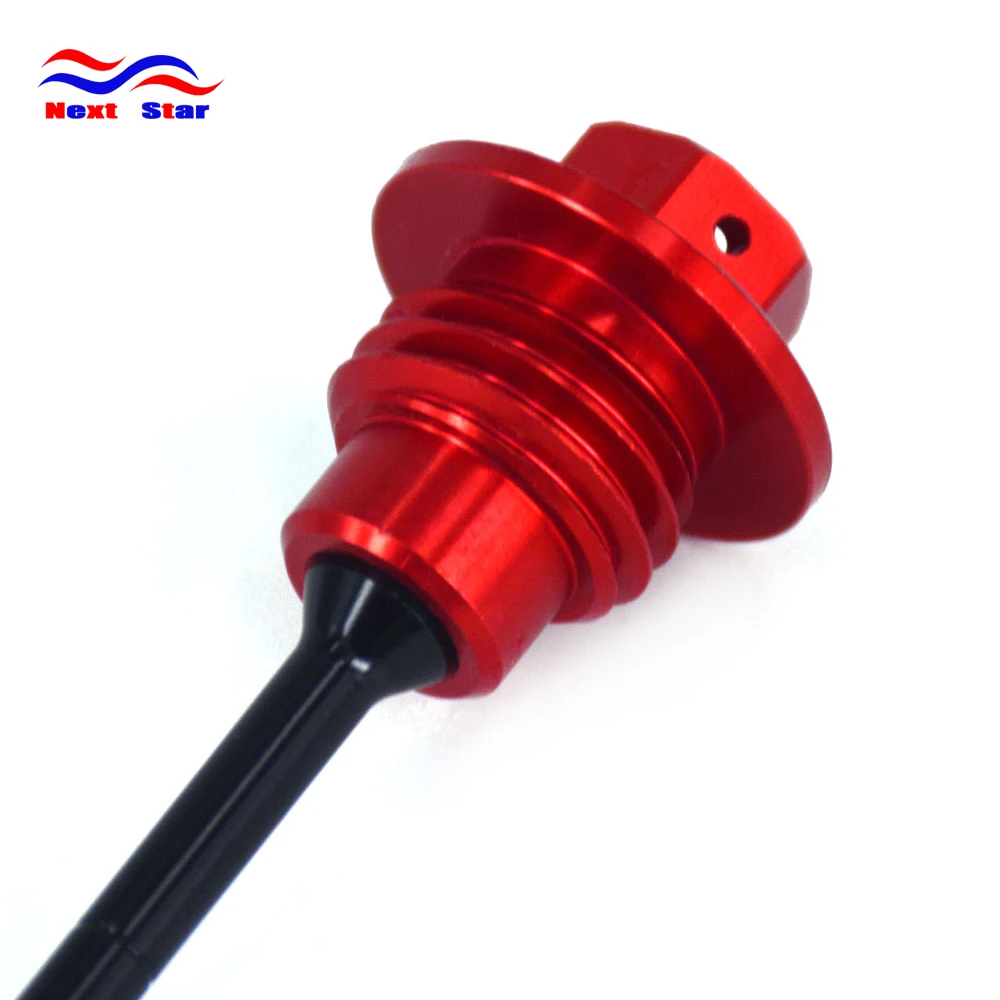 Motorcycle Red Aluminum Oil Dipstick Gauge Plugs For HONDA CRF450R CRF 450R 2009 2010 2011 2012 2013 2014 2015